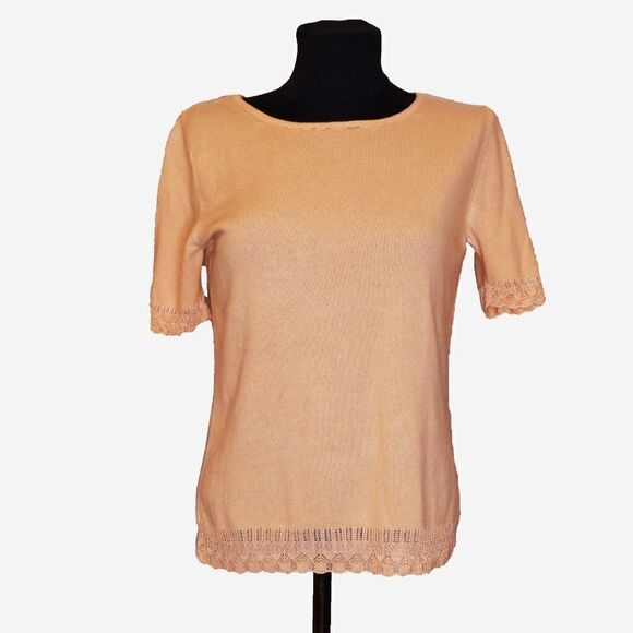 Escada Cashmere Crochet Top Sz S - Picture 1 of 6